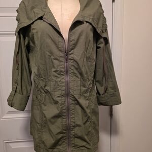 Decree Olive Utility Zip-Front Anorak Jacket
